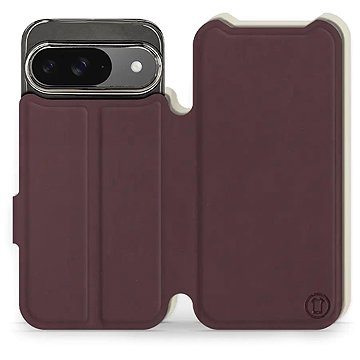 

Mobiwear Soft Touch flip knížkové pro Google Pixel 9 / 9 Pro - Bordové & Béžové