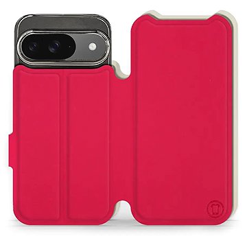 

Mobiwear Soft Touch flip knížkové pro Google Pixel 9 / 9 Pro - Rudé & Béžové