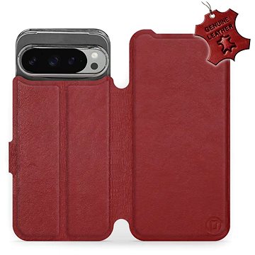 

Mobiwear kožené flip knížkové pro Google Pixel 9 Pro XL - Tmavě červené - L DRS
