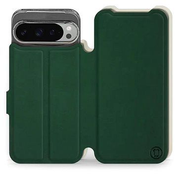 

Mobiwear Soft Touch flip knížkové pro Google Pixel 9 Pro XL - Zelené & Béžové
