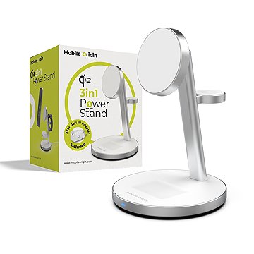 

Mobile Origin Qi2 PowerStand 3in1 with GAN adapter 35W White/Silver