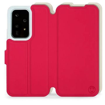 

Mobiwear Soft Touch flip knížkové pro Honor 200 Lite - Rudé & Béžové