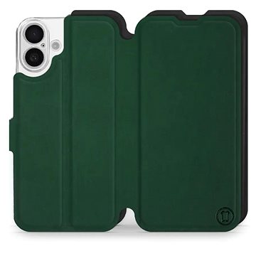 

Mobiwear Soft Touch Flip knížkové pro Apple iPhone 16 Plus - Zelené & Černé