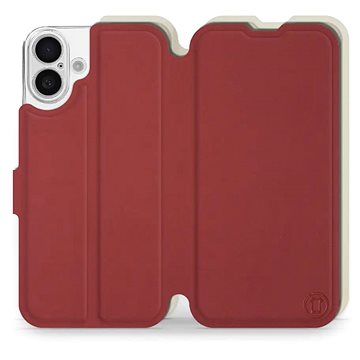 

Mobiwear Soft Touch Flip knížkové pro Apple iPhone 16 Plus - Cihlové & Béžové