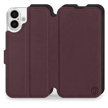 

Mobiwear Soft Touch Flip knížkové pro Apple iPhone 16 Plus - Bordové & Černé