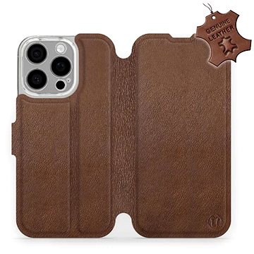 

Mobiwear Flip knížkové, kožené pro Apple iPhone 16 Pro - Hnědé - L_BRS