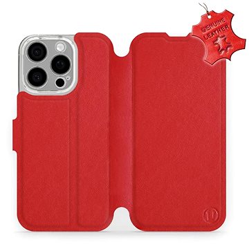 

Mobiwear Flip knížkové, kožené pro Apple iPhone 16 Pro - Červené - L_RDS