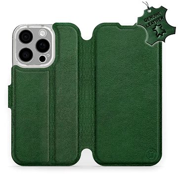 

Mobiwear Flip knížkové, kožené pro Apple iPhone 16 Pro - Zelené - L_GRS