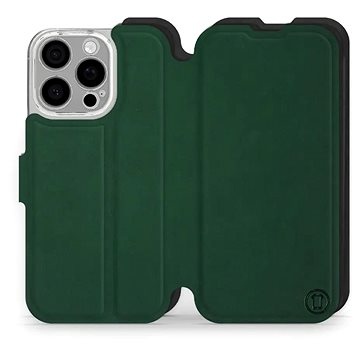 

Mobiwear Soft Touch Flip knížkové pro Apple iPhone 16 Pro - Zelené & Černé