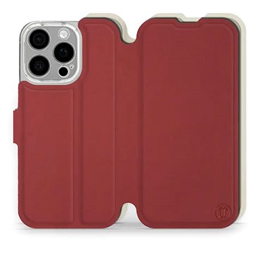 

Mobiwear Soft Touch Flip knížkové pro Apple iPhone 16 Pro - Cihlové & Béžové