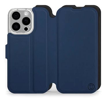 

Mobiwear Soft Touch Flip knížkové pro Apple iPhone 16 Pro - Modré & Černé