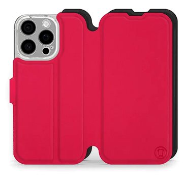 

Mobiwear Soft Touch Flip knížkové pro Apple iPhone 16 Pro - Rudé & Černé