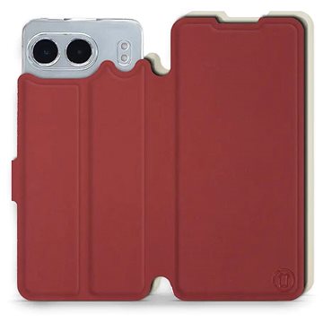 

Mobiwear Soft Touch Flip knížkové pro OnePlus Nord 4 5G - Cihlové & Béžové