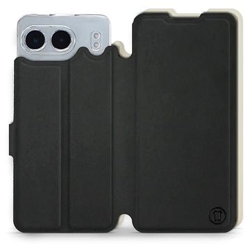 

Mobiwear Soft Touch Flip knížkové pro OnePlus Nord 4 5G - Černé & Béžové