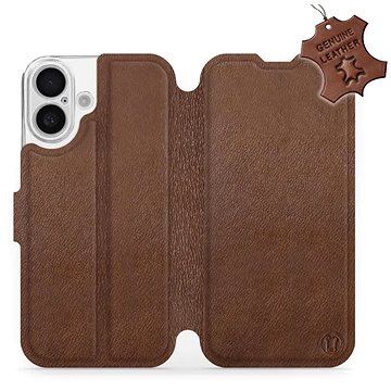 

Mobiwear Flip knížkové, kožené pro Apple iPhone 16 - Hnědé - L_BRS