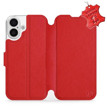 

Mobiwear Flip knížkové, kožené pro Apple iPhone 16 - Červené - L_RDS