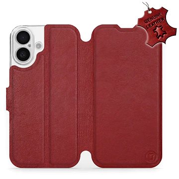 

Mobiwear Flip knížkové, kožené pro Apple iPhone 16 - Tmavě červené - L_DRS