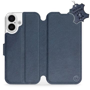 

Mobiwear Flip knížkové, kožené pro Apple iPhone 16 - Modré - L_NBS