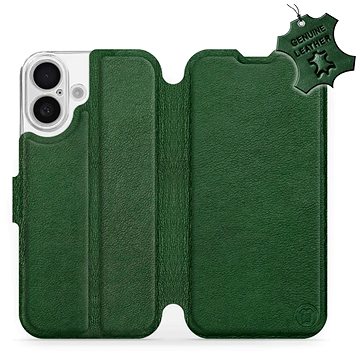 

Mobiwear Flip knížkové, kožené pro Apple iPhone 16 - Zelené - L_GRS