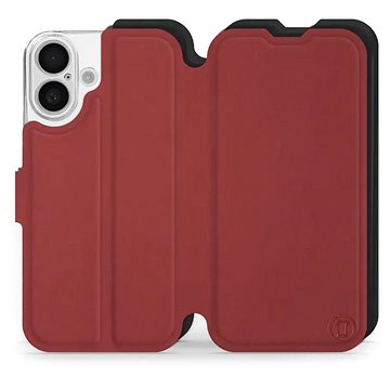 

Mobiwear Soft Touch Flip knížkové pro Apple iPhone 16 - Cihlové & Černé