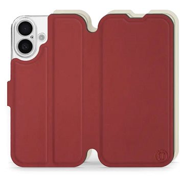 

Mobiwear Soft Touch Flip knížkové pro Apple iPhone 16 - Cihlové & Béžové