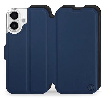 

Mobiwear Soft Touch Flip knížkové pro Apple iPhone 16 - Modré & Černé