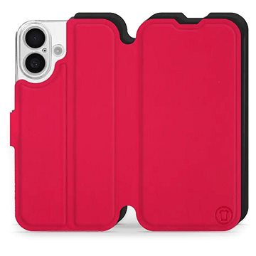 

Mobiwear Soft Touch Flip knížkové pro Apple iPhone 16 - Rudé & Černé