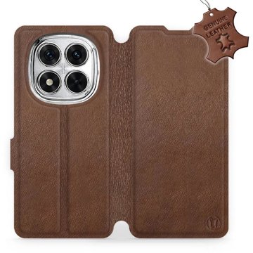 

Mobiwear kožení flip knížkové pro Xiaomi Redmi Note 14 Pro 5G - Hnědé