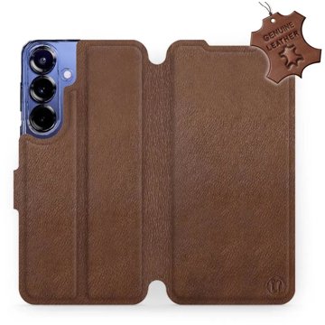 

Mobiwear kožené flip knížkové pro Samsung Galaxy S25 Plus - Hnědé