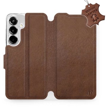 

Mobiwear kožené flip knížkové pro Samsung Galaxy S25 - Hnědé