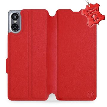 

Kožené Mobiwear flip knížkové pro Sony Xperia 10 VI - Červené - L_RDS