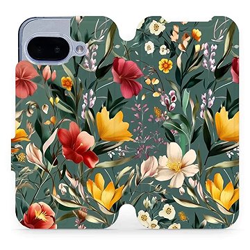 

Mobiwear flip knížkové pro Google Pixel 9a - Zelená louka