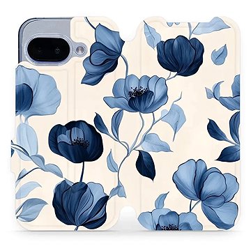 

Mobiwear flip knížkové pro Google Pixel 9a - Modré květy