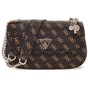 

GUESS Kabelka Eco Erica Convertible Xbody Flap hnědá s logem