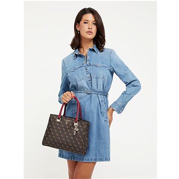 

GUESS Kabelka Noelle Girlfriend Satchel hnědá