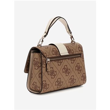

GUESS Kabelka Nolana Top handle flap latté s logem