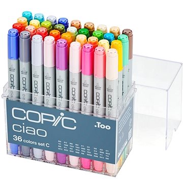 

COPIC Ciao oboustranné Brush Chisel 36 ks základní C