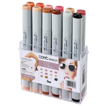 

COPIC Sketch oboustranné Brush Chisel 12 ks pleťové tóny