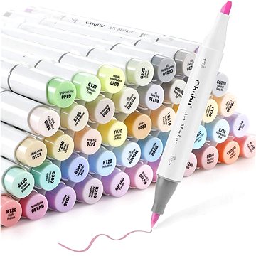 

OHUHU oboustranné Brush Chisel 48 ks pastelové nr.1 + blender