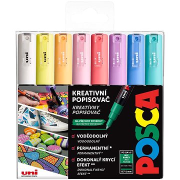 

UNI Posca 1M 8 ks pastelové