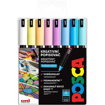 

UNI Posca 1MR 8 ks pastelové