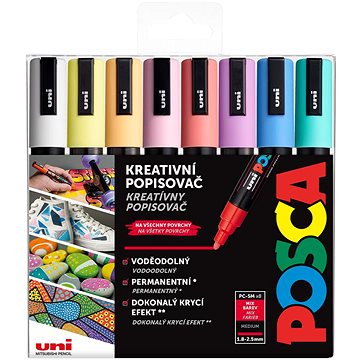 UNI Posca 5M 8 ks pastelové