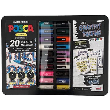 UNI Posca Graffitti Tagging 20 ks v kovové krabičce