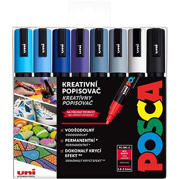 UNI Posca 5M 8 ks chladné tóny