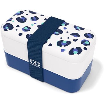 

MonBento Svačinový bento box Original Blue Leopard, modrý