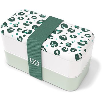 

MonBento Svačinový bento box Original Green Leopard, zelený