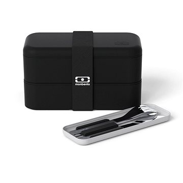 

MonBento Dárkový set, svačinový box + nerezové příbory Original + Onyx