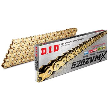 

D.I.D Chain ZVM-X série X-Kroužkový řetěz 520ZVM-X 106 L zlatý/zlatý