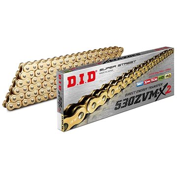 

D.I.D Chain ZVM-X série X-Kroužkový řetěz 530ZVM-X2 122 L zlatý/zlatý