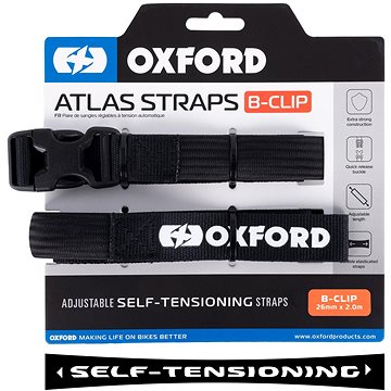 

OXFORD zavazadlové popruhy Atlas B-Clip, 2 ks, 26 mm × 2 m, černé